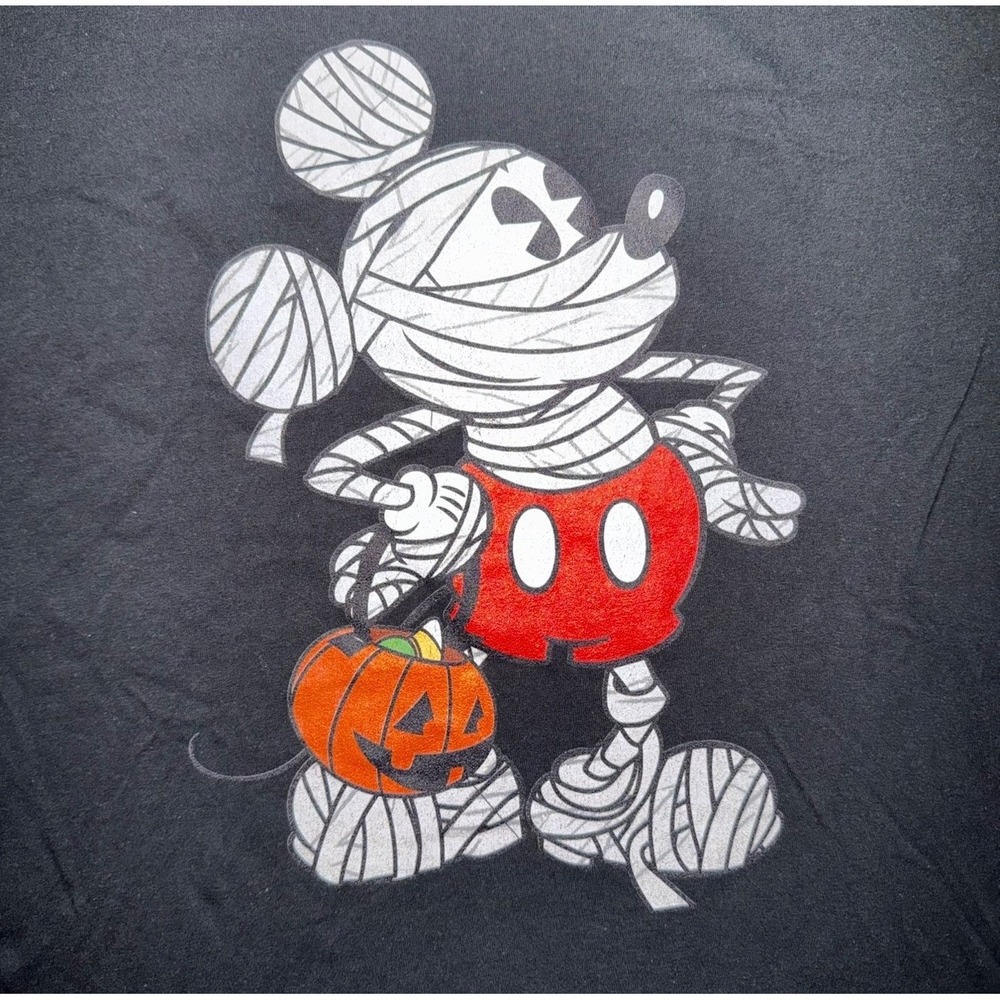 Disney Mickey Mouse Mummy Halloween Classic Tee T-Shirt Black Womens XL Used - Picture 8 of 8